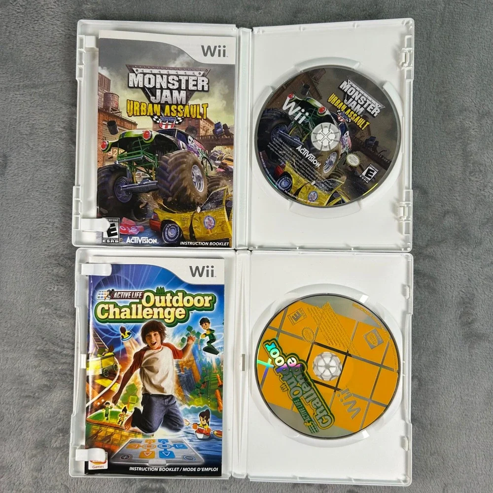 Nintendo Wii Games Monster Jam Urban Assault & Active Life Outdoor Challenge